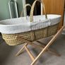 The Little Green Sheep Moses Basket - White Image 2