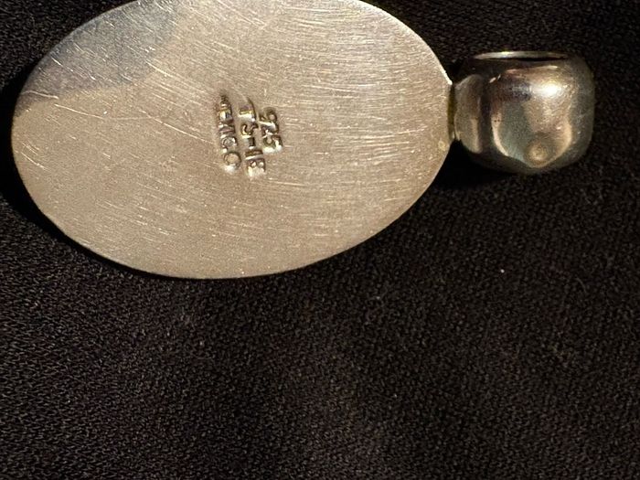 silver pendent with lapis stone