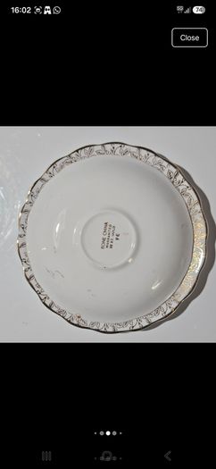Vintage 22 KT Gold Overlay Chintz Fine Bone China Teacup Trio Set