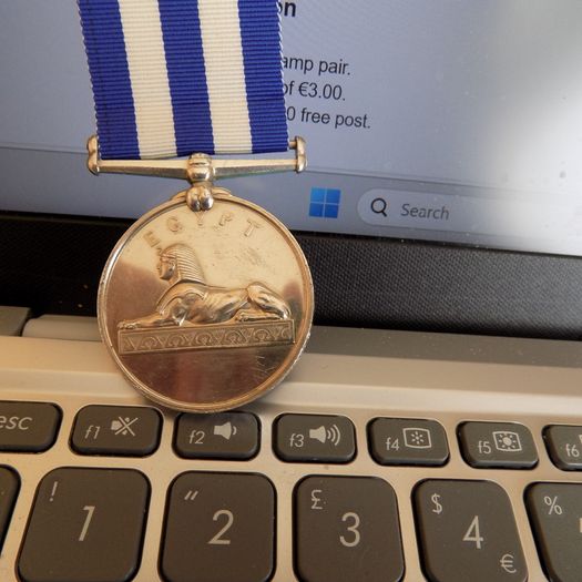 British,Egypt Campaign Medal 1882-89.Named.Silver.STO.HMS Tyne.