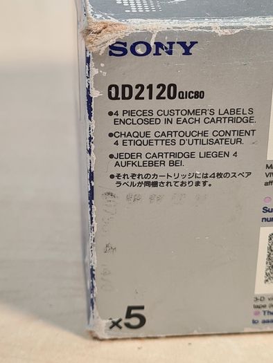 Sony Qd 2120 Mini Data Cartridges 120mb 4gb X 5 Brand New Sealed