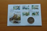 Isle of Man Mutiny on the Bounty Bicentenary 1789-1989 Crown coin stamp cover