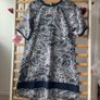 dress navy pattern tunic style dress short sleeves size 12 Image 9