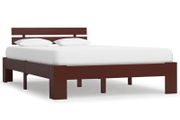 Bed Frame Dark Brown Solid Pine Wood 120x200 cm
