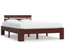 Bed Frame Dark Brown Solid Pine Wood 120x200 cm