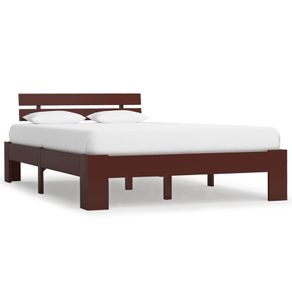 Bed Frame Dark Brown Solid Pine Wood 120x200 cm