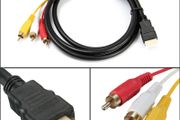 HDMI Male To 3 RCA Audio Video AV Jack Cable Black