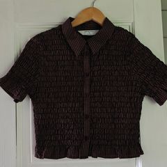 Primark frill cropped shirt