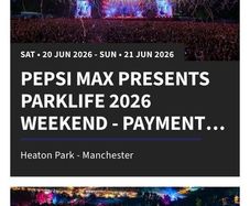 Parklife tickets X3