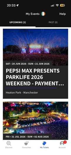 Parklife tickets X3
