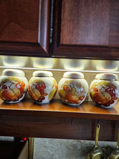 Set of stunning vintage lidded jars
