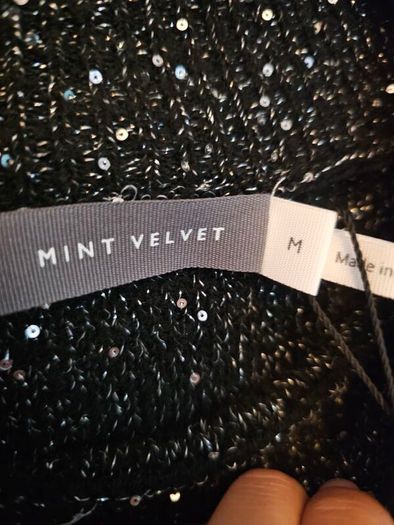 Mint Velvet Black Sparkly Jumper Dress