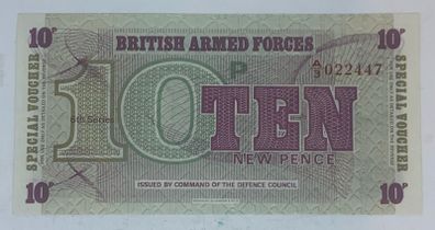 British Armed Forces 10 New Pence Bank Note Crisp