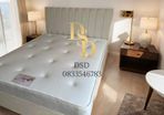 4ft Small Double Fabric Bed and Mattress Cream