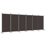 6-Panel Room Divider Brown 520x180 cm Fabric Image 2