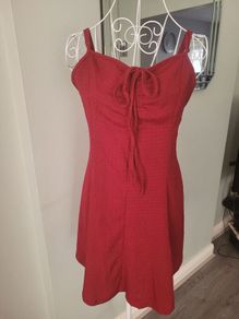 red strappy dress