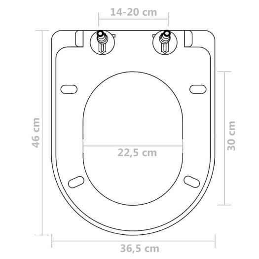 Toilet Seats with Soft Close Lids 2 pcs Plastic White