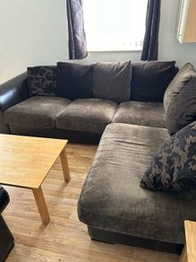 L-Shaped sofa and chair