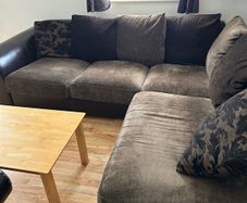L-Shaped sofa and chair