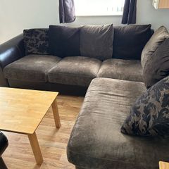 L-Shaped sofa and chair
