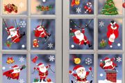 8 Sheets (164 Pcs) Christmas Window Cling Sticker, Christmas Santa Claus Snowflake Christmas Tree Static PVC Stickers for Xmas Window Door Decoration (FREE POSTAGE)