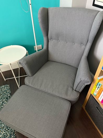 Wing Chair and Footstool