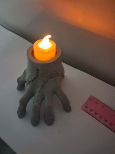 Wednesday Addams "Thing" Hand Tealight Candle Holder - Halloween Decor