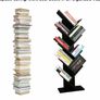 Black Tree Bookshelf, Kids Wooden Bookcase, Rustic Industrial Cube Bookshelves, Slim Tall Book Stand, Free Standing Book Shelf Image 5