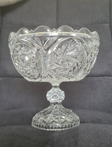Large Crystal Pedestal  Bowl