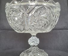 Large Crystal Pedestal  Bowl