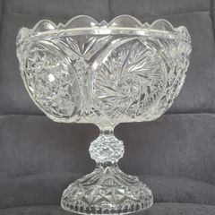 Large Crystal Pedestal  Bowl