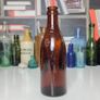 109 - Vintage Antique Brown Glass Embossed Letters Bottle Saorstat Eireann Irish Free State 1922 - 1937 Image 2