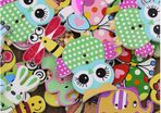 Mixed  2 Holes Animal Wooden Buttons