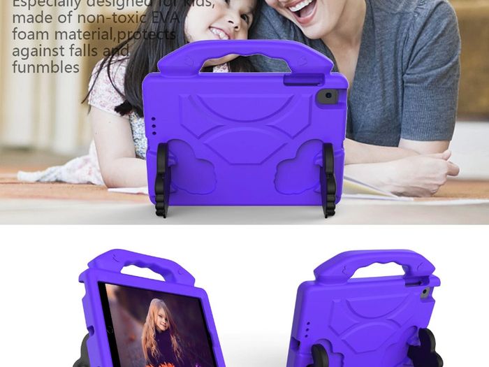 For Apple iPad Mini 4 / 5 Kids Friendly Case Shockproof Cover With Thumbs Up - Purple