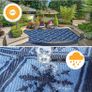 Outdoor Rugs for Garden Patios, 4x6ft Plastic Weatherproof Woven Picnic Blankets, Reversible & Easy Cleaning Deck Carpet Camping Mats (FREE SHIPPING) Image 3