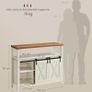 Sideboard, Kitchen Cabinet, Storage Cabinet with 2 Sliding Doors, 33 x 100 x 80 cm, Adjustable Shelves, for Living Room, Cloud White/Honey Brown Image 2