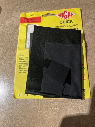 Black Iron-on patch for strong and heavy fabrics
