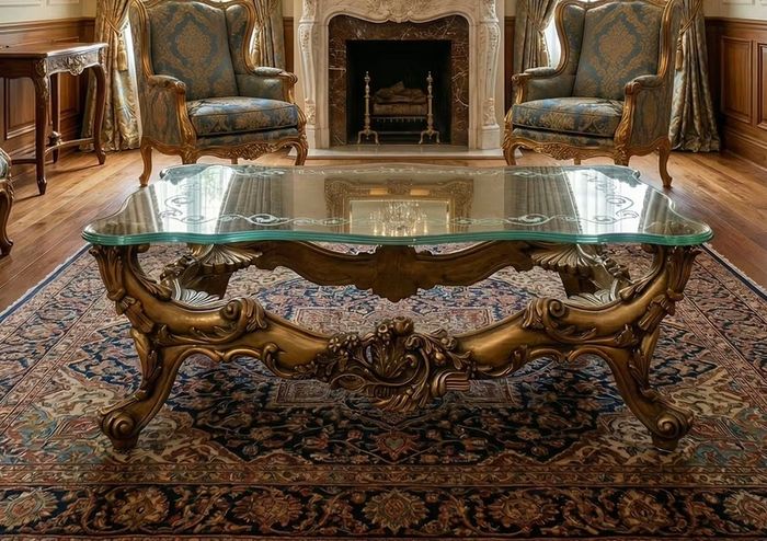 Very nice glass topped coffee table.