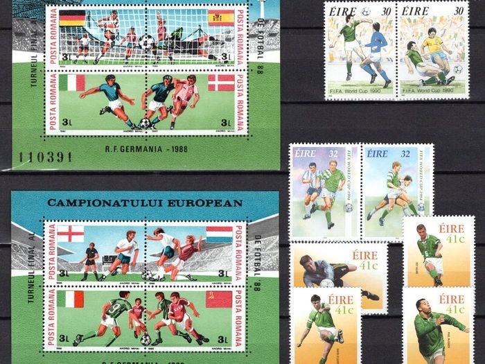 Ireland stamps celebrating our success in appearance in Euro 88, World Cup 1990, World Cup 1994 and World Cup 2002