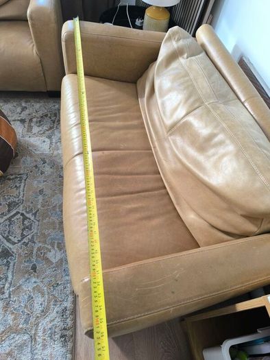 Premium Italian Real Leather Two Sofa Set 2 x 2 Seater Matte Finish