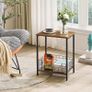 Side Table, End Table with Storage Rack, Small Nightstand, Coffee Table, Industrial Style, Small Table in Living Room and Bedroom, 40 x 29 x 52cm Rustic Brown (FREE SHIPPING) Image 2