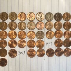 Set Of US 1 Cent Coins 1959 - 2011