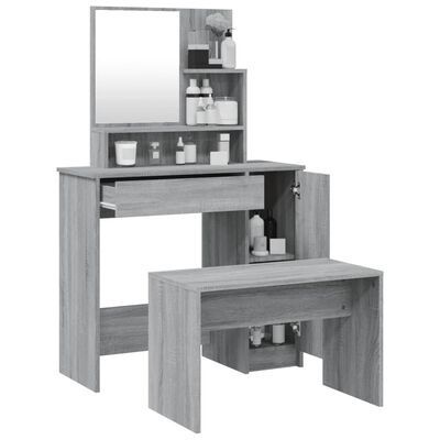 Dressing Table Set Grey Sonoma 86.5x35x136 cm (FREE SHIPPING)