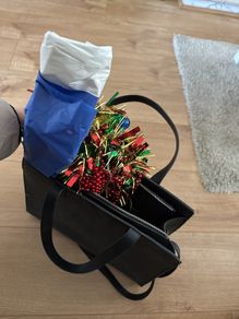decoration home stuff and bag together