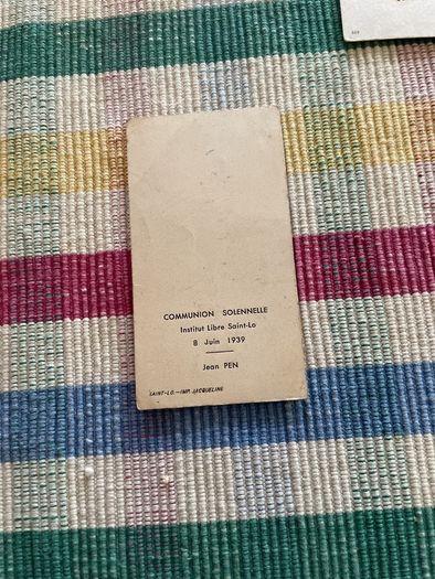 French communion prayer card 1939