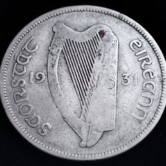#75 - Ireland - 1931 - Half Crown - Silver - KM.8