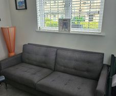 2 seater dark grey sofa