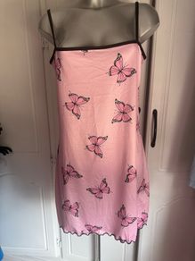 Pink night dress  butterflies pattern size L UK12/14 EU40/42 Postage included
