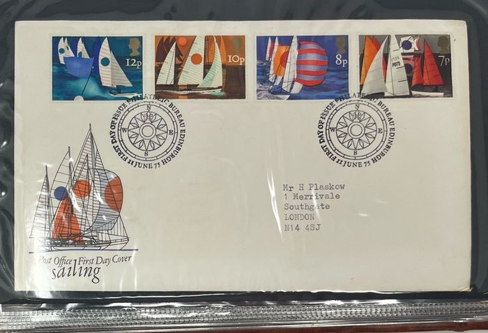 Collection of 38 Stamp First Day Covers, 1872-75 housed in Royal Mail small album with good range and including definitive values plus regionals. 38 images of contents