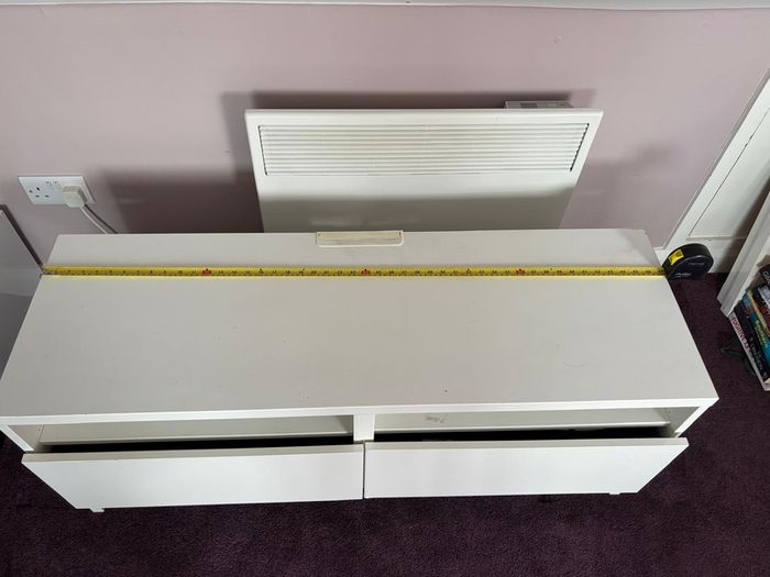 White TV Bench / Stand with Drawers